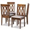 Baxton Studio Cherese Grey Upholstered Walnut Finished 4-Piece Wood Dining Chair Set 170-9878 - alternate 1